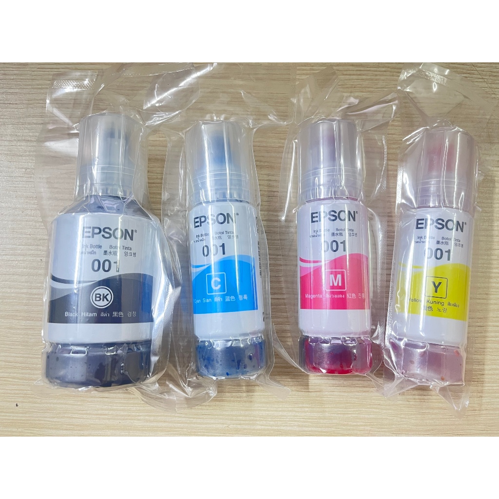 Bộ Mực In Epson 001 Bóc Máy Chính Hãng – Đen, Xanh, Đỏ, Vàng – Cho Máy Epson L4150 / L4160 / L6190 /