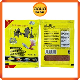 Thức ăn cho cá 7 màu gói vàng 20g - Thức ăn cho cá cảnh các loại giúp cá mau lớn, lên màu, khoẻ mạnh
