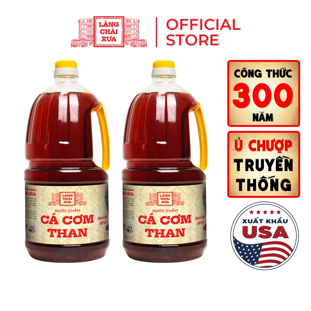 [Combo 2 CAN] Nước Chấm Cá Cơm Than 2 LÍT Làng Chài Xưa chai nhựa cao cấp Đặc Biệt Thanh Dịu An toàn