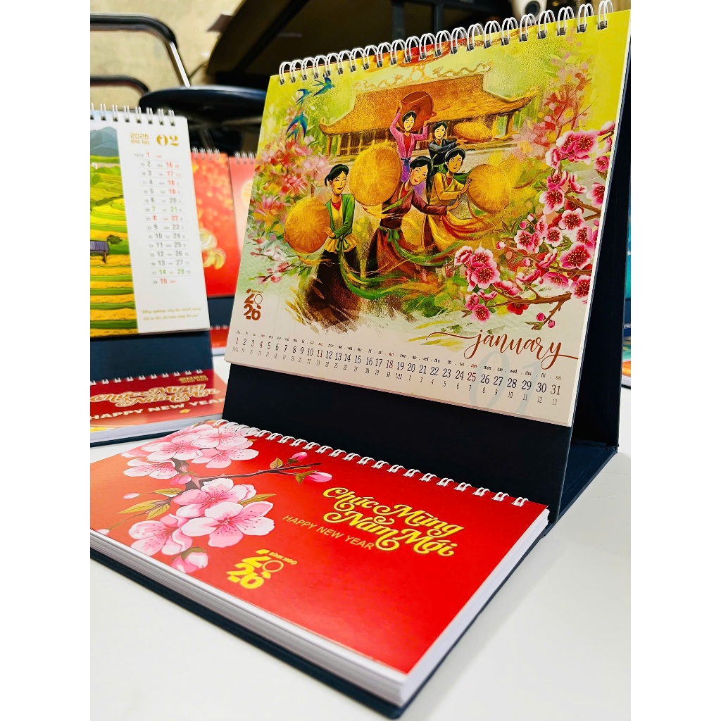 Lịch 2026 Lịch Để Bàn Lò Xo Cứng 2026 Lịch Để Bàn Chữ A 2026 (Có Lịch Âm) - Mẫu Ngẫu Nhiên