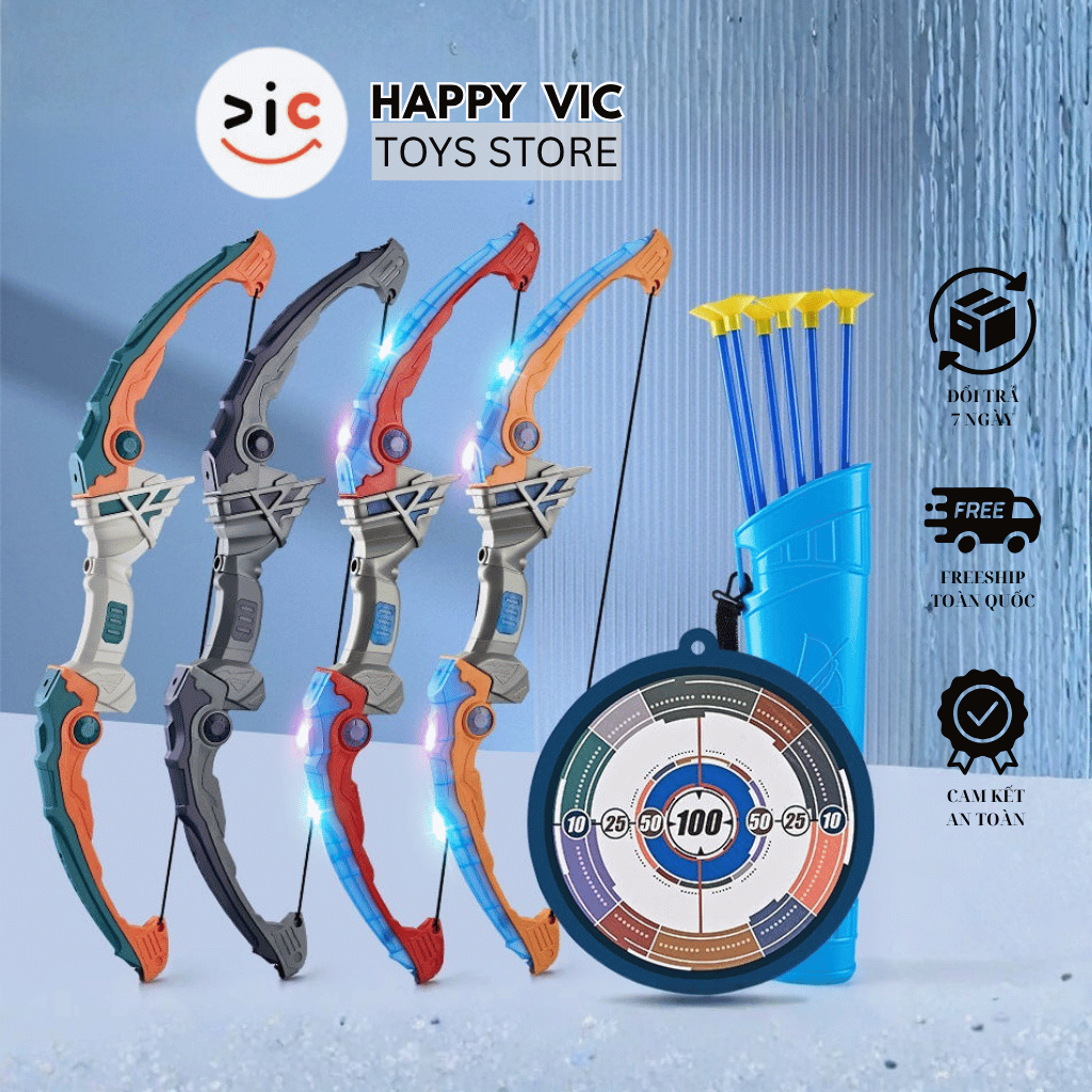 Đồ chơi bắn cung - cung tên an toàn cung tên kèm bảng điểm mũi tên bằng silicon hút dính