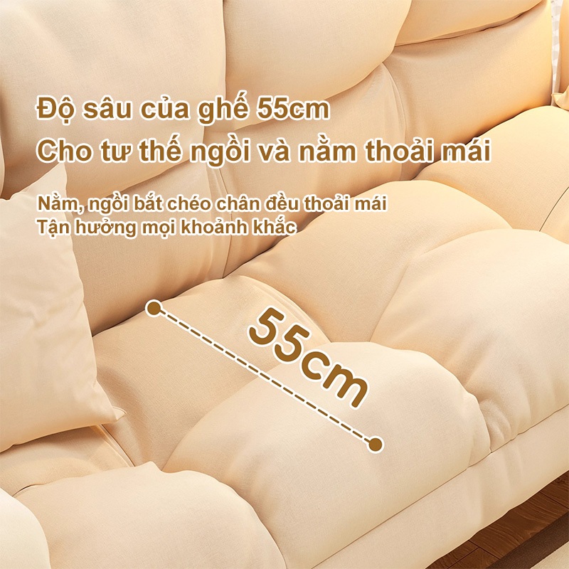 ALVIN Ghế sofa gấp mềm mại và thoải mái có gối chân gỗ chịu được 200KG | BigBuy360 - bigbuy360.vn