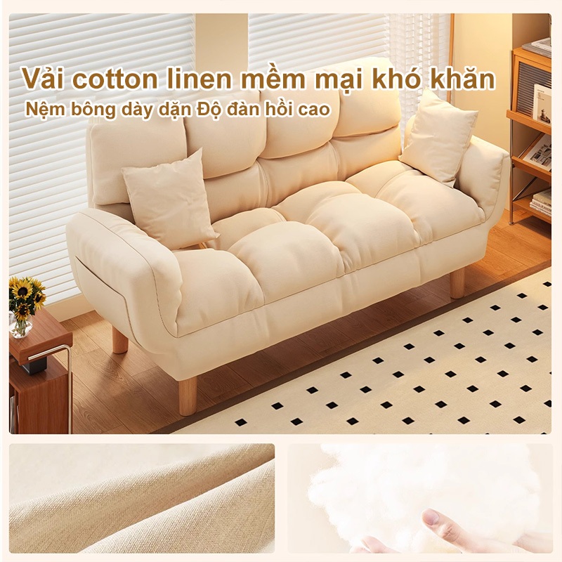 ALVIN Ghế sofa gấp mềm mại và thoải mái có gối chân gỗ chịu được 200KG | BigBuy360 - bigbuy360.vn