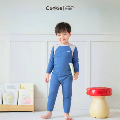 Bộ Dài Tay Cho Bé COOKIE, Bộ Dài Tay Wavy Phối Vai Cho Bé Chất Cotton Tăm Lạnh Size 6 Tháng Đến 5 2025