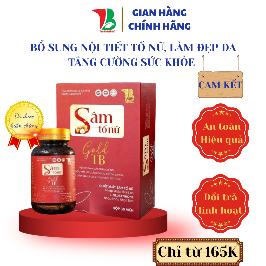 Sâm Tố Nữ Gold TB hỗ trợ bốc hỏa, mất ngủ, lão hóa da, nám da, giúp cân bằng lại nội tiết tố nữ