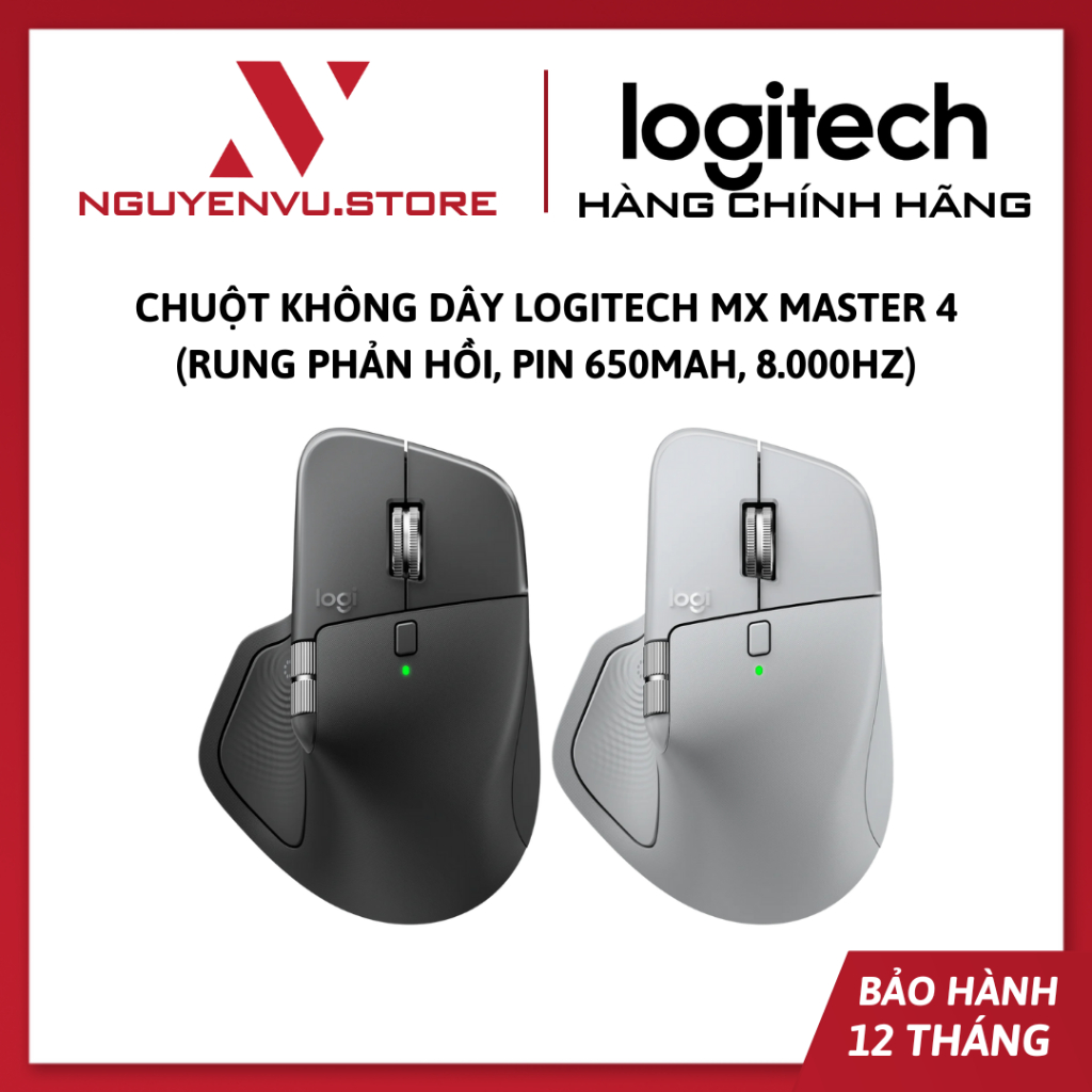 Chuột không dây công thái học Logitech MX Master 4, Rung phản hồi, Pin 650mAh, 8.000hz - Hàng chính hãng | BigBuy360 - bigbuy360.vn
