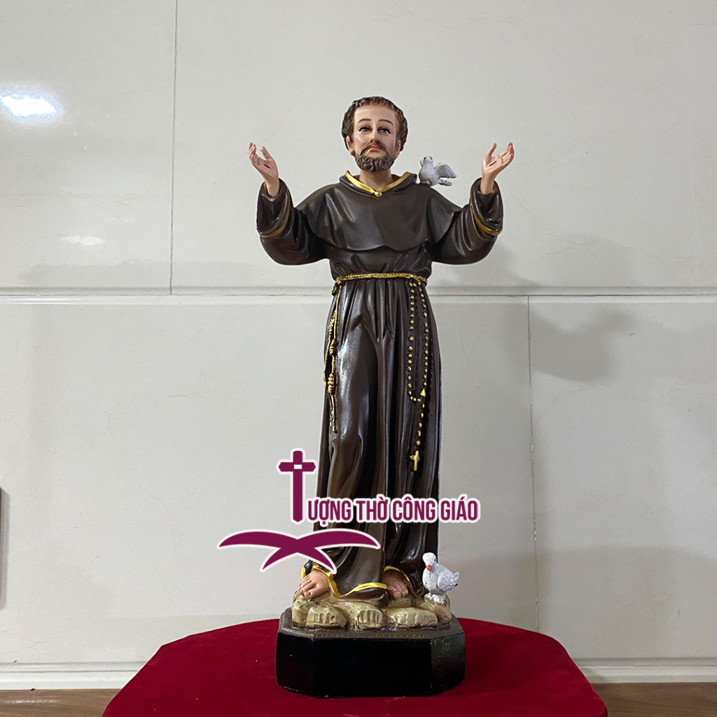 Tượng Thánh Phanxico Assisi 50cm composite