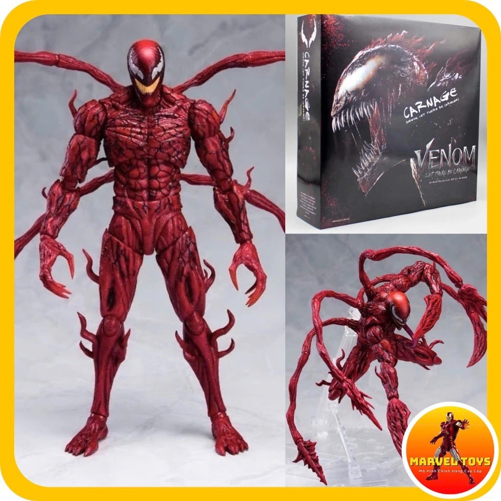 Mô Hình Quái Vật Carnage SHF Venom Let There Be Carnage Bootleg 21cm Có Khớp Động