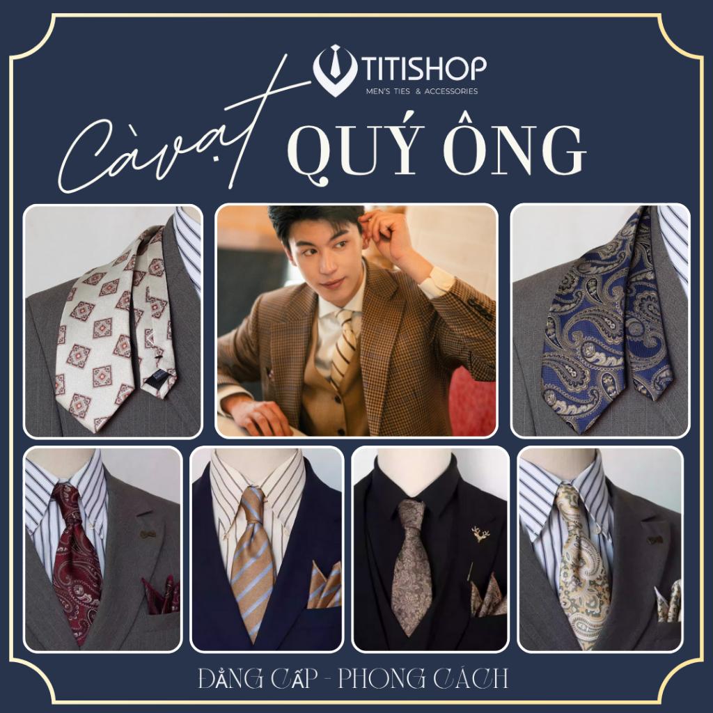 ( Hỏa Tốc ) Bộ Cavat & Khăn Cài Túi Quý Ông ,Caravat Quý ông 8CM,Pocket Square ,Caravat Hàn Quốc quý
