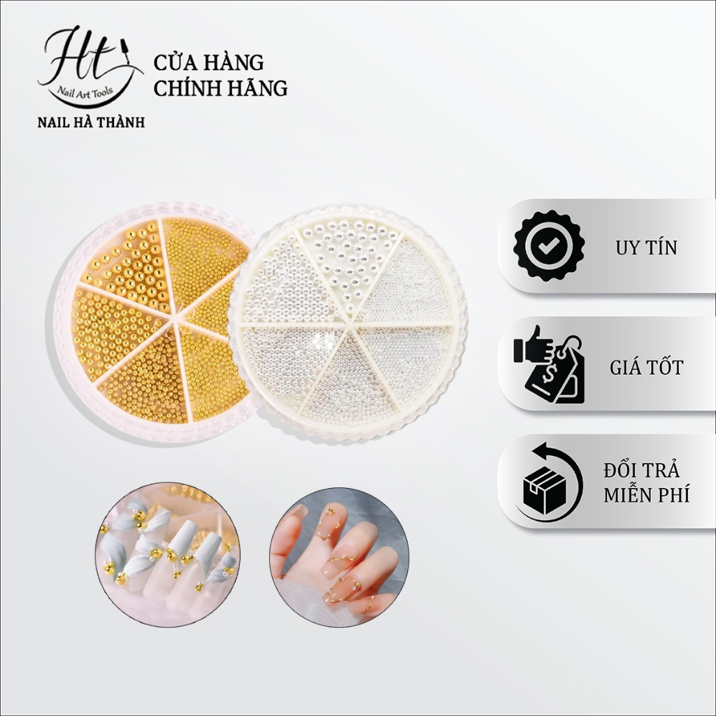 Bi nail trang trí móng vàng bạc nhiều size