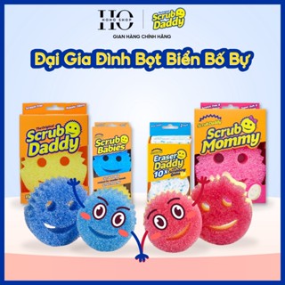 [Chuẩn Hàng Mỹ] Miếng Cọ Rửa Scrub Mommy, Daddy, Rửa Chén Mặt Cười Không Trầy Xước An Toàn Chống Mùi