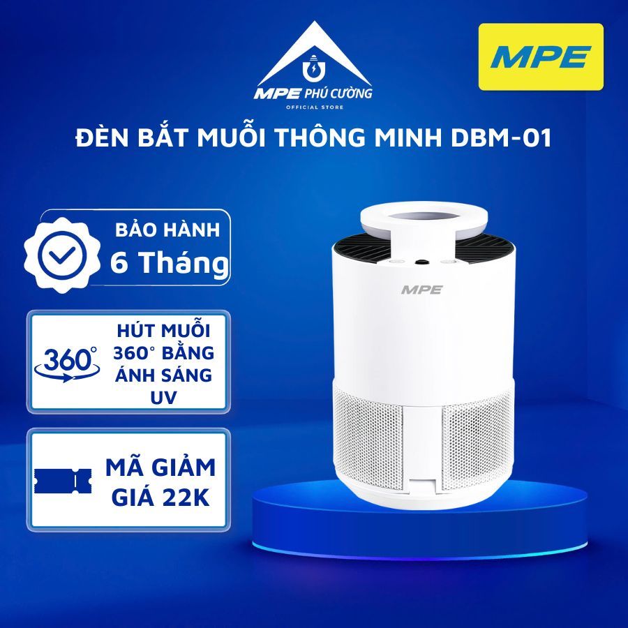 (CHÍNH HÃNG) MPE - Đèn bắt muỗi thông minh, sử dụng đèn LED UV có 2 bước sóng để thu hút muỗi DBM-01
