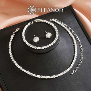 Dây chuyền lắc tay bông tai nữ Eleanor Accessories bộ trang sức đính đá phụ kiện trang sức 10664