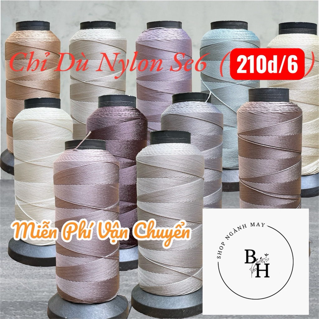 Chỉ Nylon Se6 (210d/6) may đồ da.