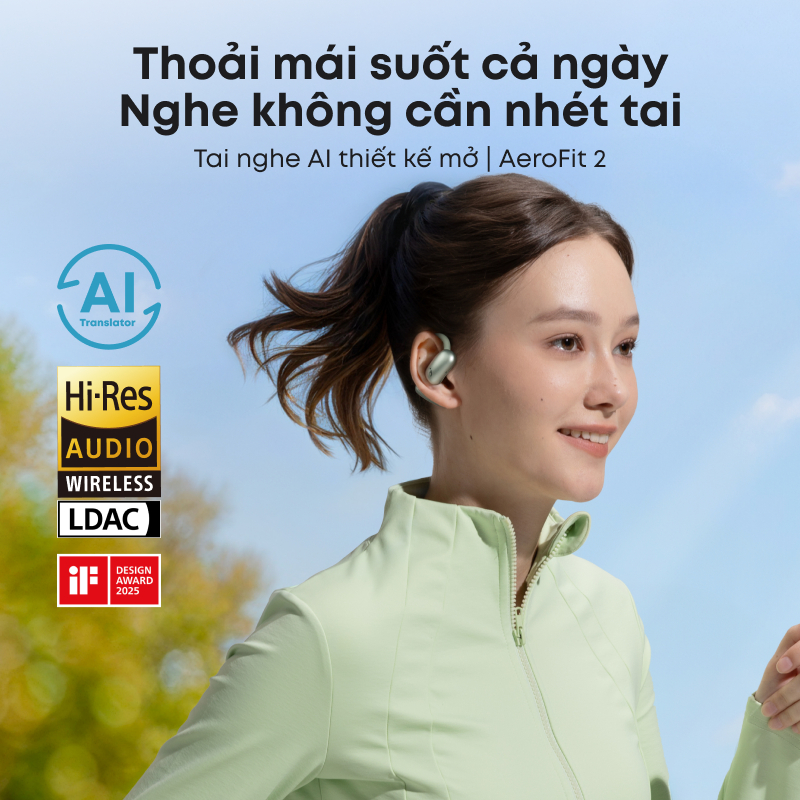 soundcore AeroFit 2 Anker, Open-Ear Headphones, 4 Adjustable Positions for Every Ear Size, 2x Richer Bass, Hi-Res A3874 | BigBuy360 - bigbuy360.vn