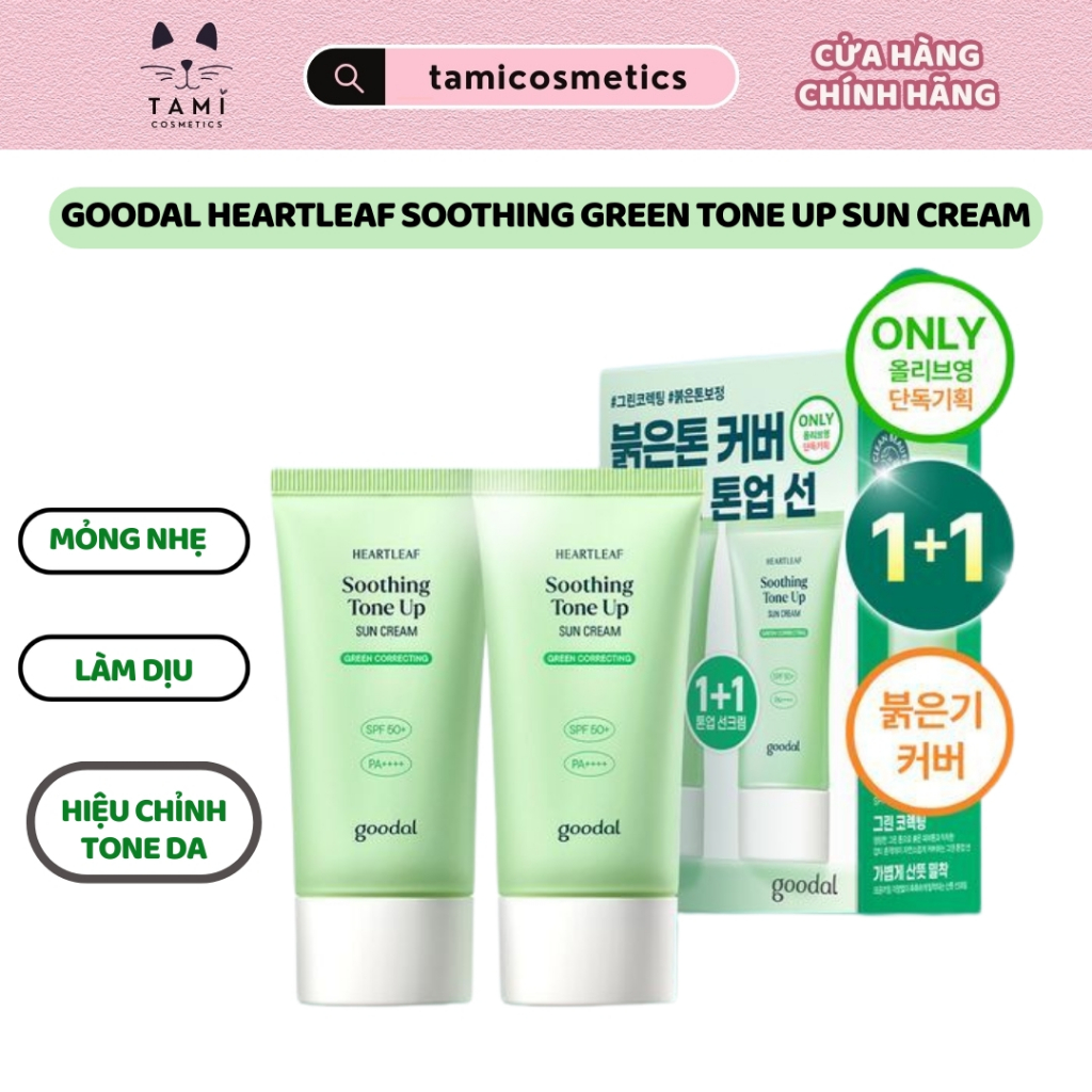 Kem Chống Nắng Goodal Heartleaf Soothing Green Tone-Up Sun Cream