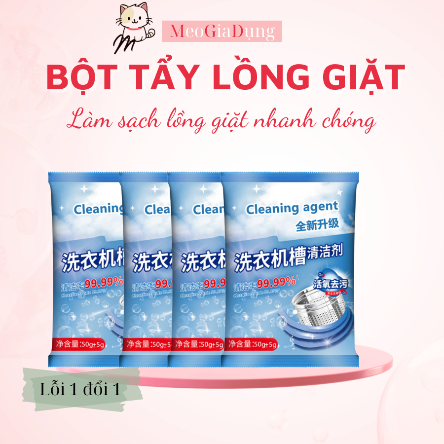 Combo Bột Tẩy Lồng Máy Giặt Khử Khuẩn làm Sạch Cặn Bẩn, Mảng Bám Khử Mùi Hôi Hiệu Quả Cho Máy Giặt
