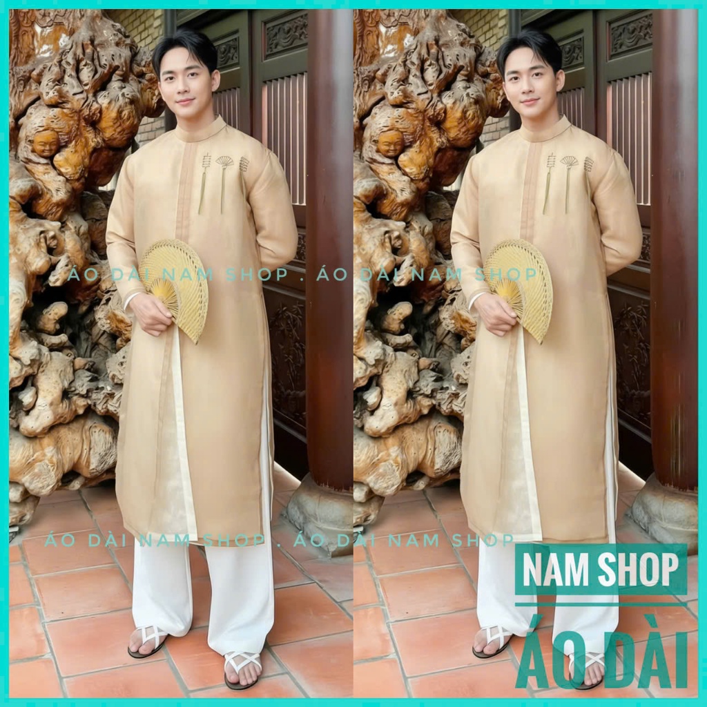 Áo Dài Nam Cách Tân 2 Lớp Chất Voan Cao Cấp Trẻ Trung Mặc Lễ Tết
