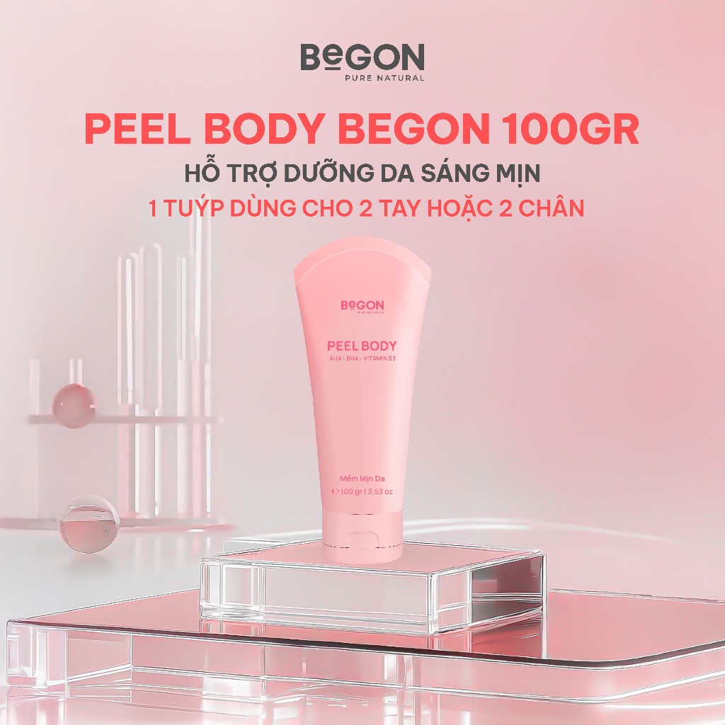  Kem Peel Body RETINOL Peel Hồng Bong Nách Gối Tay Chân,Cải Thiện Thâm Sạm Sần | Tặng Găng Tay Kì Kem| BEGON Net 100gr 