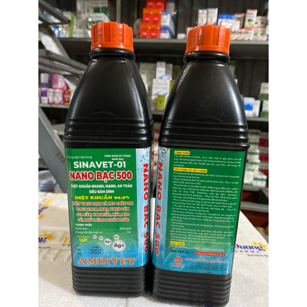 NANO BẠC 500ppm ( 1L) – Dung dịch sát trùng công nghệ Nano bạc