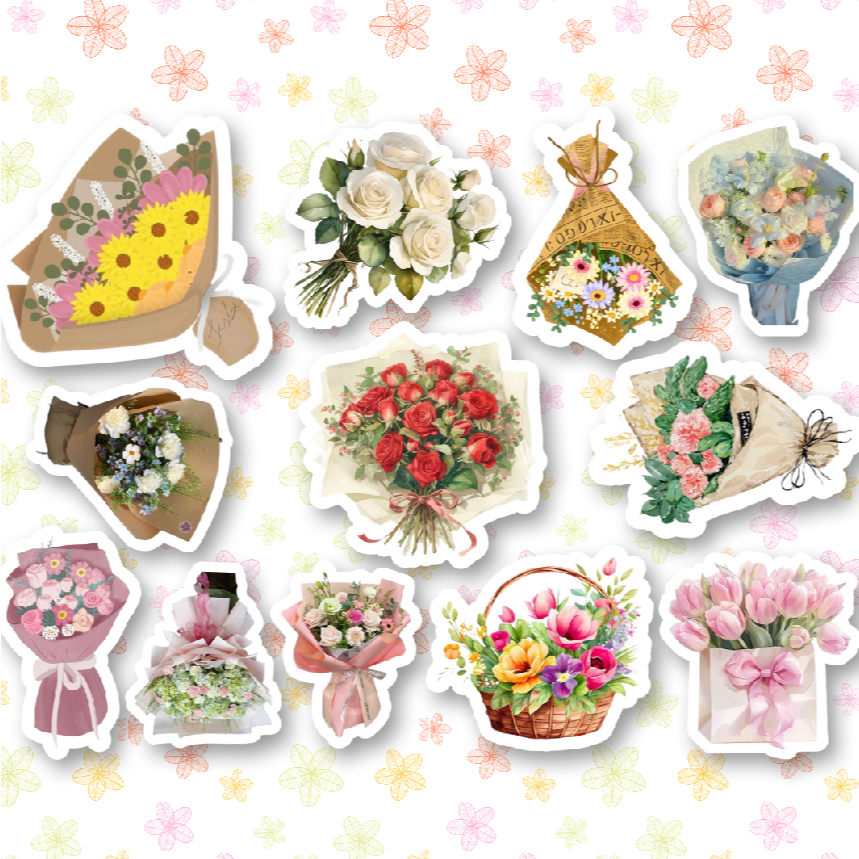 50 sticker bó hoa Flower Bouquet đẹp - Hình dán cắt sẵn không50 sticker bó hoa Flower Bouquet đẹp - 