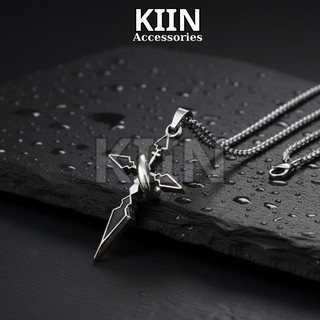  Vòng cổ chữ thập nhẫn bạc titan không gỉ thiết kế xỏ nhẫn Kiin Hiphop Âu Mỹ dành cho nam và nữ 
