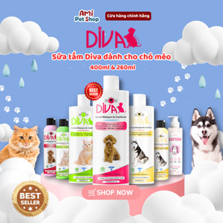 (CHÍNH HÃNG) SỮA TẮM DIVA SIÊU KHỬ MÙI THƠM LÂU CHÓ MÈO - Sữa tắm diva poodle,husky,phốc sóc,mèo...