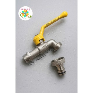 Vòi hồ Inox mờ 304 phi 21 - vòi hồ thau, vòi hồ vườn, vòi hồ đôi đa năng, vòi hồ đẹp