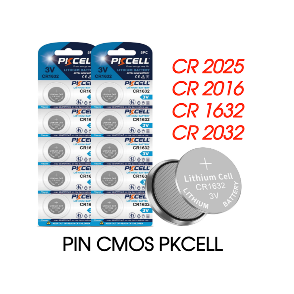 Vỉ 5 Viên Pin CMOS CR2032 PKCELL/ Maxl Lithium Battery 3V