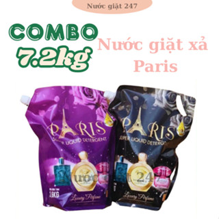 Nước giặt Paris chính hãng túi 3,6kg combo 2 tui 7.2 kg  giúp quần áo thơm lâu và làm mềm vải