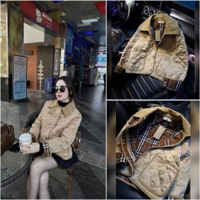 Lynne30 | (Hàng Hot): Áo Phao Nâu Trám Lót Kẻ Caro Tay Gập Phối Cổ Nhung Hàng 2 Lớp Dày Dặn , Mặc Đông Siêu Ấm -Ảnh Thật