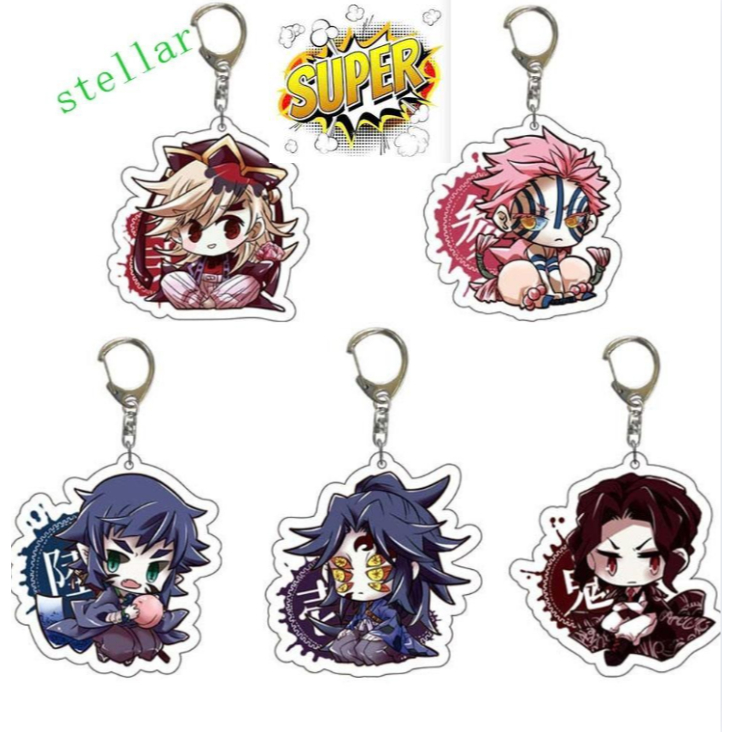 Móc khóa anime Nhật Bản Demon Slayer Móc Khóa Acrylic Sáng Tạo Kimetsu No Yaiba Kyoujurou Tanjiro Mu