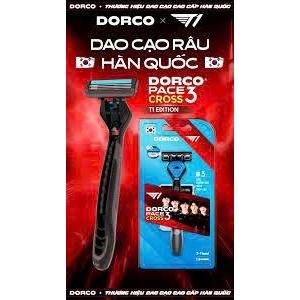 Dao Cạo Râu Hàn Quốc 3 Lưỡi DORCO PACE 3 CROSS - TRC1008(6+2)-B - Hộp 1 Cán và 6 Đầu Cạo