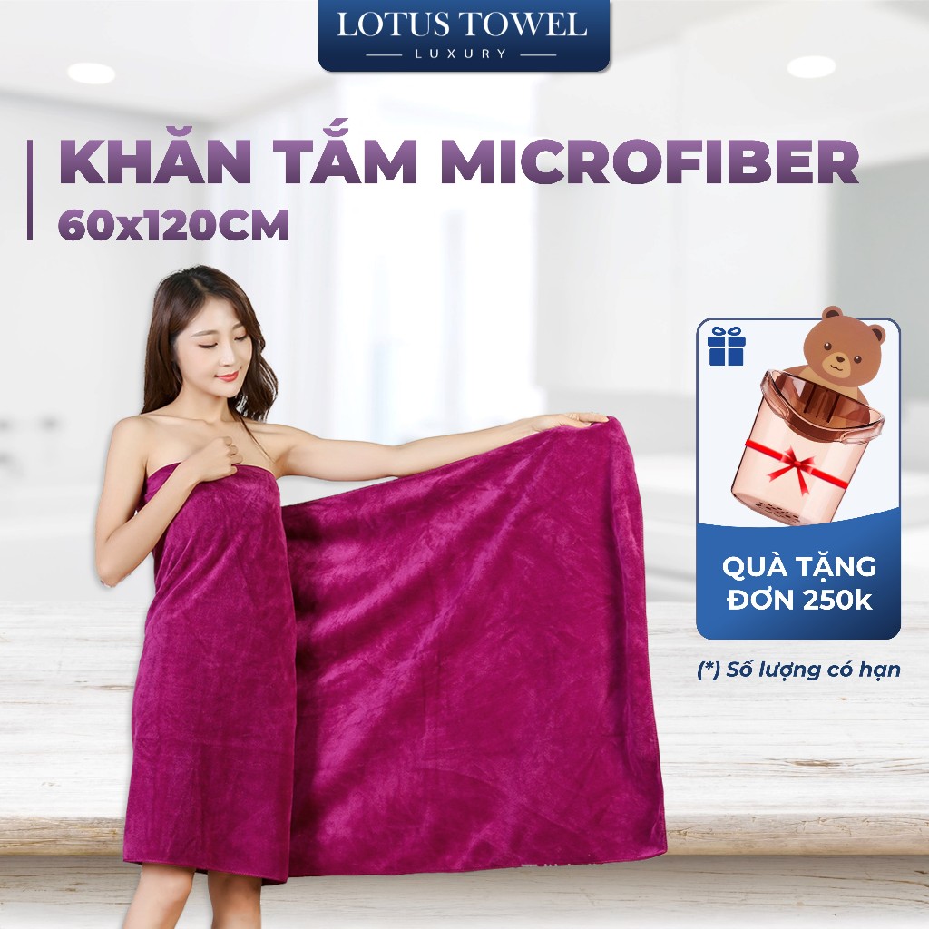 Khăn tắm SPA 60x120cm, 100% MICROFIBER, siêu mềm mịn, thấm hút, dày dặn - LOTUSTOWEL