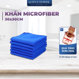 Khăn lau xe, Spa 30x30cm LOTUS 100% Microfiber Cao Cấp Mềm Mịn Thấm Hút Không Ra Màu