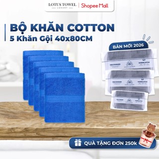  Bộ 5 Khăn Nhỡ 40x80cm LOTUS TOWEL 100% Cotton Cao Cấp Mềm Mịn Thấm Hút Không Ra Màu 