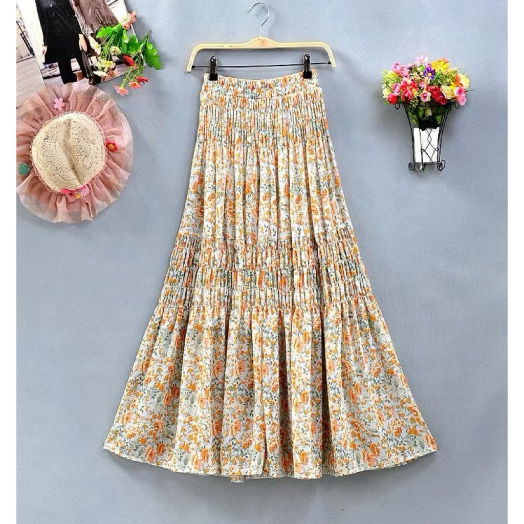 Chân váy hoa vàng xinh 78cm