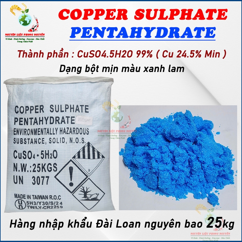 1kg - Đồng sunfat CuSO4 (Đài loan ) cắt rong rêu tảo ,trị nấm cá # CuSO4 1kg