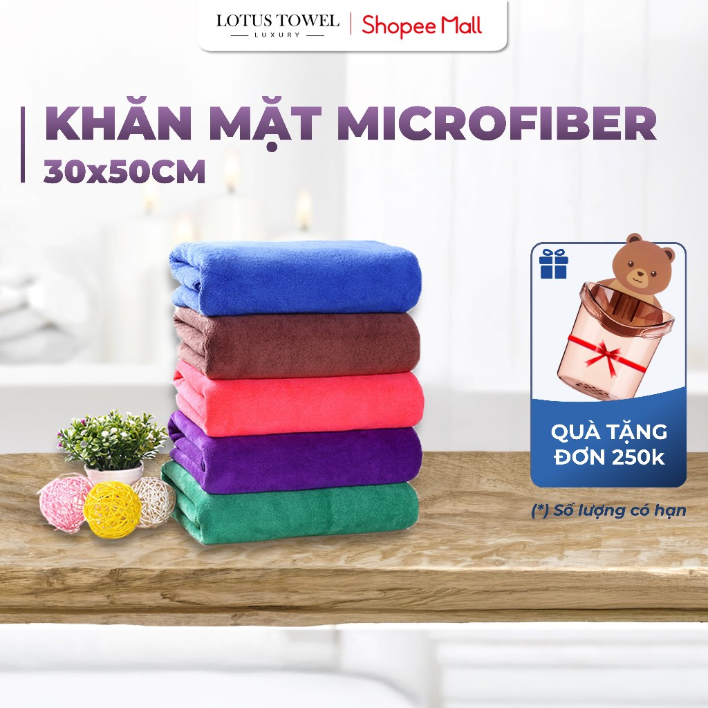 Khăn mặt Spa 30x50cm LOTUS TOWEL 100% Microfiber Cao Cấp Mềm Mịn Thấm Hút Không Ra Màu