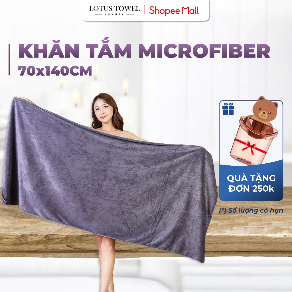Khăn tắm Spa 70x140cm LOTUS TOWEL 100% Microfiber Cao Cấp Mềm Mịn Thấm Hút Không Ra Màu
