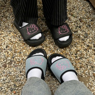  Dép quai ngang Rabbit x Kitty thêu nổi cute cho nữ đế cao 4,5cm   Bảo Hành   Hỗ trợ đổi size KT02 