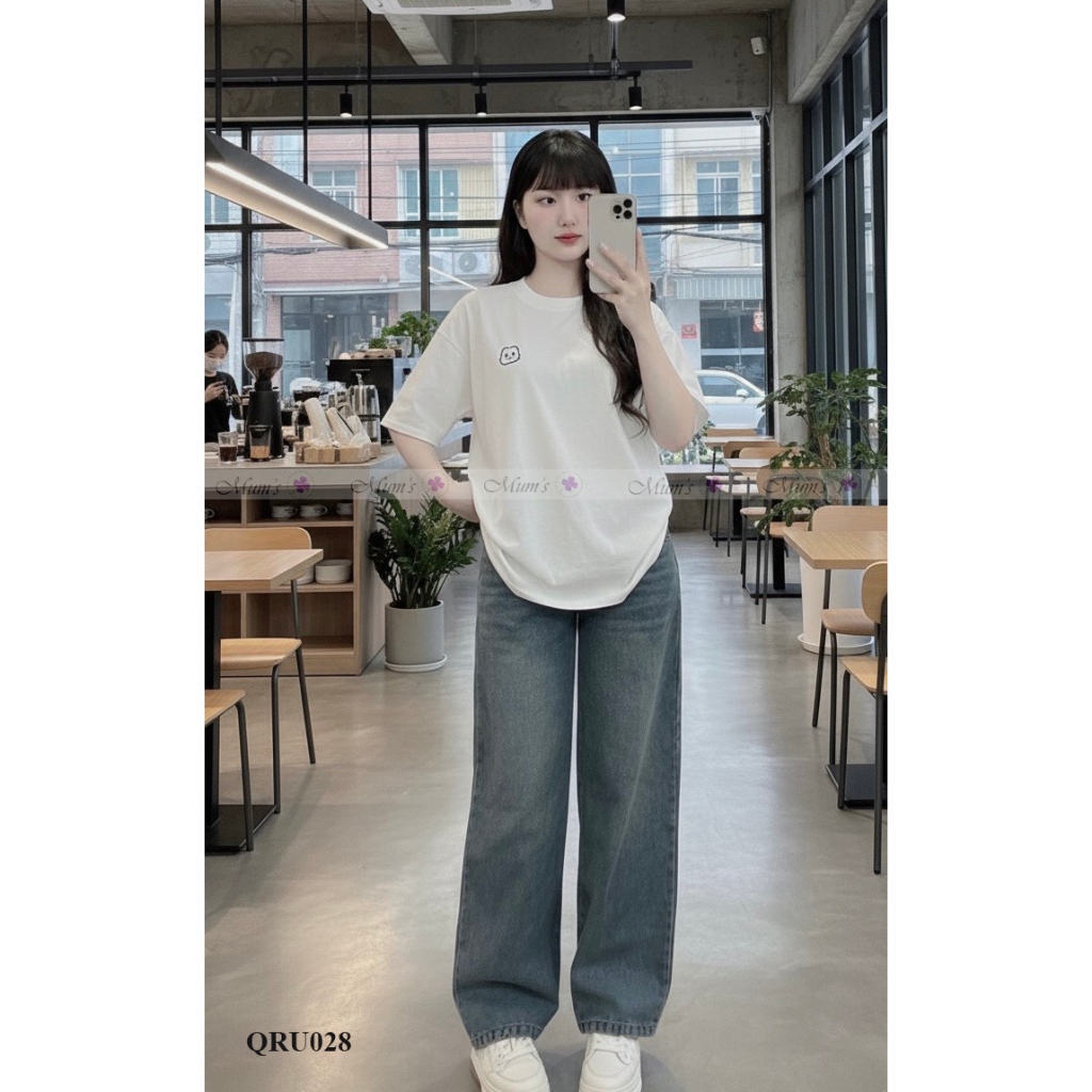 Quần bò ống rộng Mum's Shop QRU028 sành điệu, cá tính cho nàng bầu