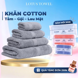 Lẻ Khăn Tắm, Khăn Mặt, Khăn Gội LotusTowel 100% Cotton Cao Cấp Mềm Mịn, Thấm Hút, Không Ra Màu