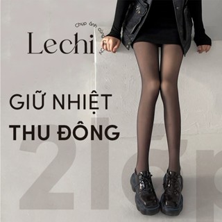  Quần tất giữ nhiệt 80G LECHI Quần tất 2 lớp làm ấm che mọi khuyết điểm thon gọn thật chân dễ phối đồ 