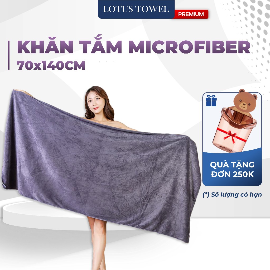 Khăn tắm Spa 70x140cm, 100% MICROFIBER, siêu mềm mịn, thấm hút, dày dặn - LOTUS PREMIUM