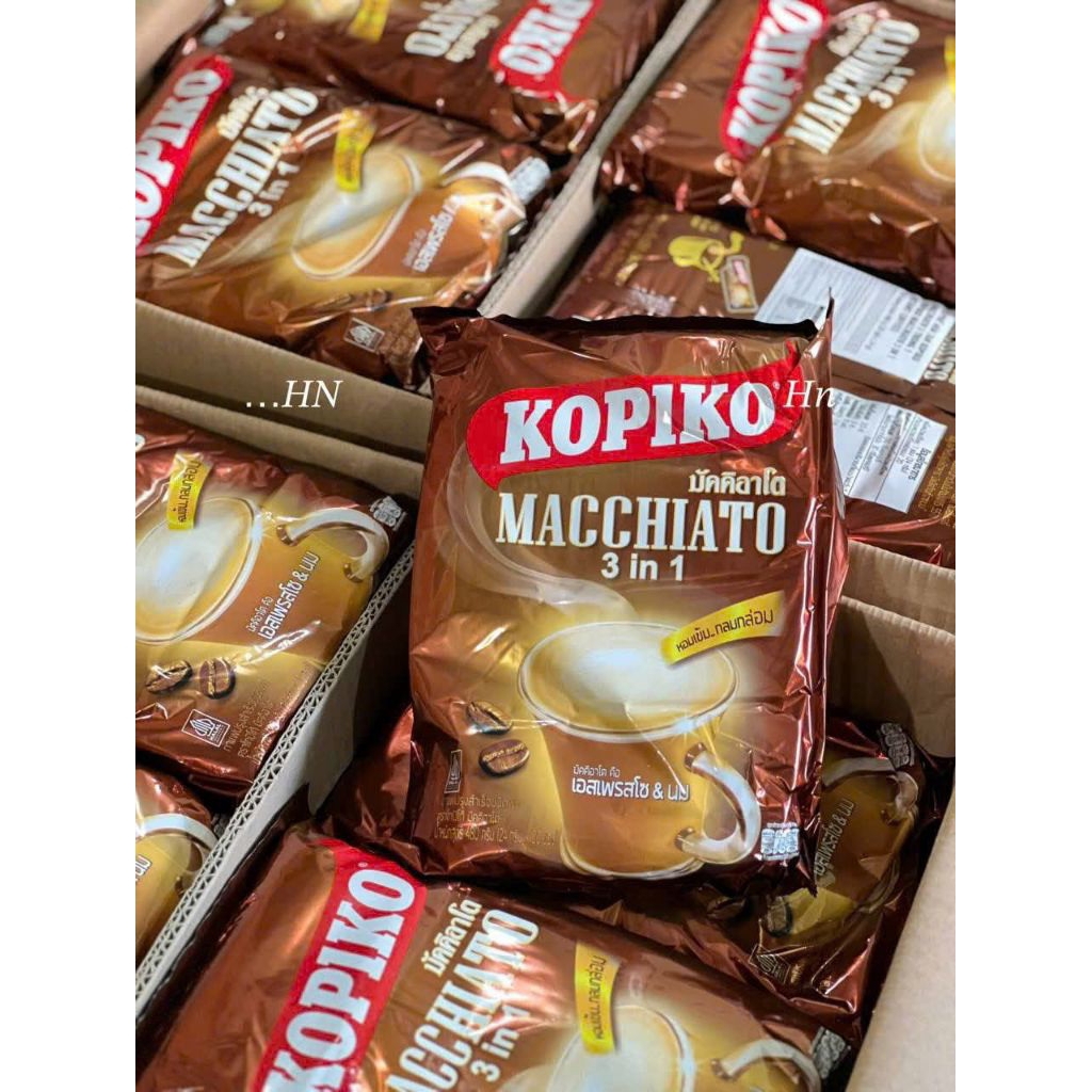 COMBO 2 BỊCH. CÀ PHÊ  SỮA THÁI KOPIKO MACCHIATO. BỊCH 20 GÓI. HÀNG MỚI DATE XA.