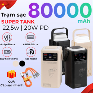    0 đặt được nhắn shop ạ   Tặng Cáp Sạc Nhanh Trạm Sạc Dự Phòng 80000mAh Hỗ trợ sạc nhanh 22,5W 4 đầu ra 