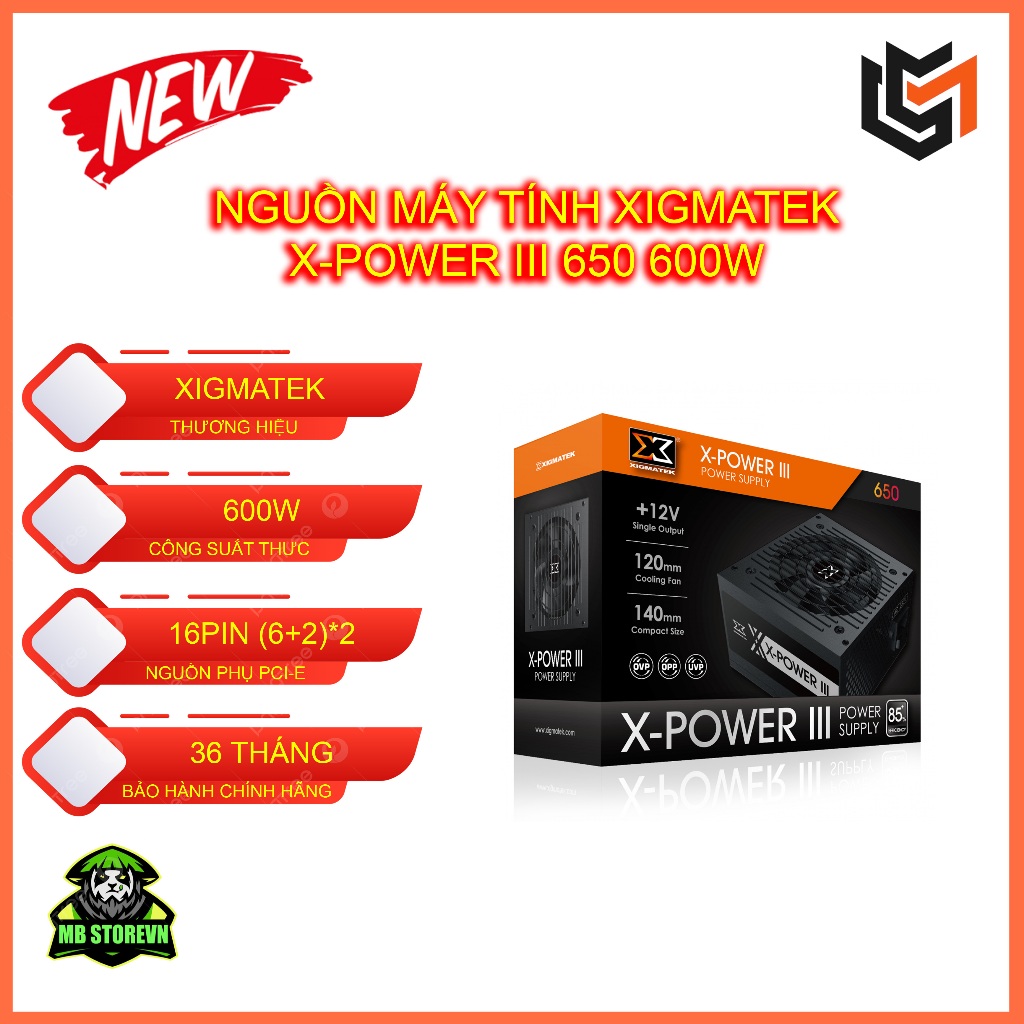 NGUỒN XIGMATEK X-POWER III 650 - 600W EN45990 (MÀU ĐEN)
