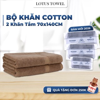  Bộ 2 Khăn Tắm Lotus Cỡ Lớn 70x140cm 100% Cotton Cao Cấp Mềm Mịn,Chuyên Dụng Khách Sạn Spa Resort 