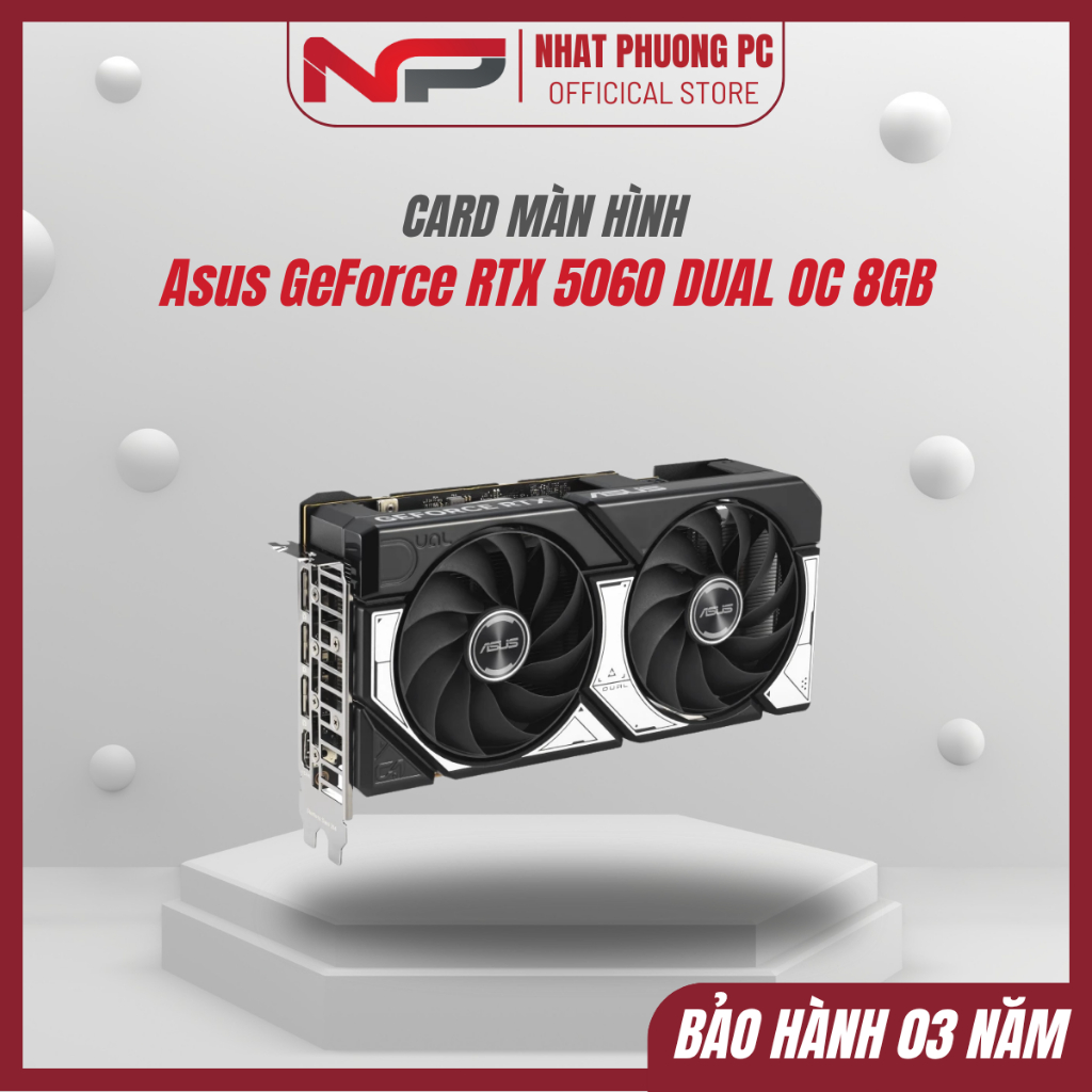 [COMBO] Card màn hình ASUS Dual GeForce RTX 5060 8GB GDDR7 OC Edition (DUAL-RTX5060-O8G)